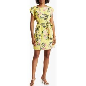 New ~ ELIZA J ~ Spring Floral Cap Sleeve A-Line Dress Size 4